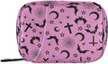 Halloween Bats Crosses Stars Gothic Pill Box 7 Day Pill Case Travel Pill Organizer Bag Container for Medicine with Zipper Portable Weekly Case Compact Size for Medicine, Vitamin, Supplement