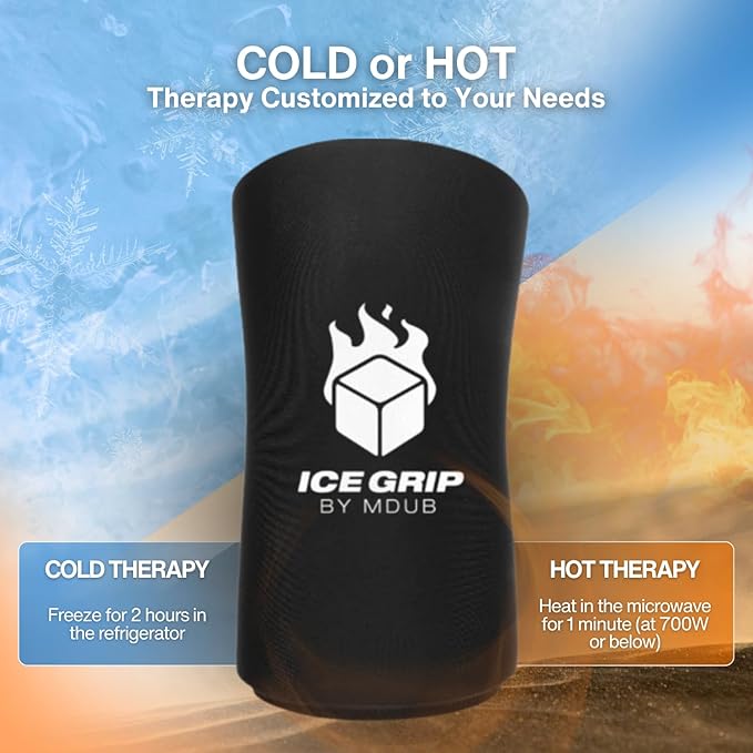 Black Ice Pack Wrap, Hot & Cold Therapy (X-Large) - Multi-Use Reusable Ice Pack Sleeve for Pain Relief for Knee, Elbow, Hamstring, Shin, Forearm, Ankle