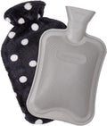 HomeTop Premium Classic Rubber Hot or Cold Water Bottle with Soft Fleece Cover