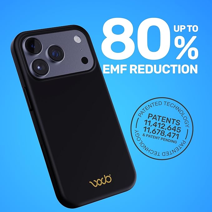 WAVEBLOCK EMF Protection Silicone iPhone Case Compatible with iPhone 17 Pro, Radiation Blocker, 5G Shield Reduction, Lightweight, USA Patented and Tested in FCC Lab, Black