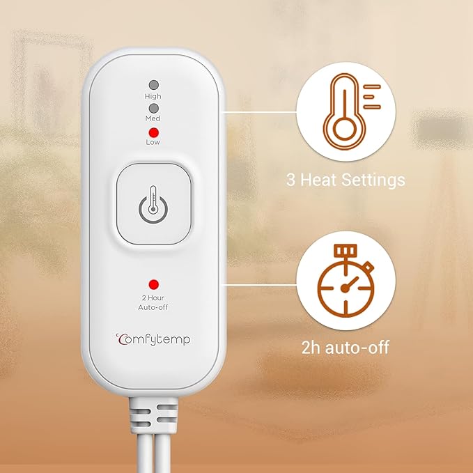 Comfytemp Weighted Heating Pad for Back & Period, FSA Eligible Electric Heat Pad, Birthday Gifts for Women Men Mom Dad & Mother Day Gift, 2.2 lb HSA Neck Shoulder Heated Pad, 2H Auto-Off, 12x24, Gray