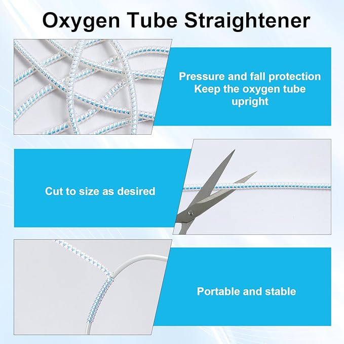 10 Pack Oxygen Tube Support Crimp Straightener for Oxygen Concentrator Machine, Oxygen Tubing Support for Oxygen Concentrator Oxygen Tank Oxygen Hose Nasal Cannula Oxygen Accessories (Radiant Silver)
