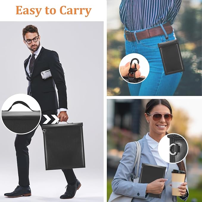 5 Pack Faraday Bags for Laptops & Tablets & Phones & Car Keys, Faraday Cage with Handle, Anti-Tracking Faraday Key Fob Protector (5pcs)