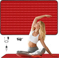Red Light Therapy Mat for Full Body, Foldable 480 LEDs Near Infrared Light Therapy Pad, 660nm& 850nm 2in1 LEDs Light Blanket, High end Leather, 5 Power Levels UP to 65W, 39.4'x23.6'