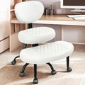 Ergonomic Cross Legged Office Chair with Wheels - Adjustable Height for Meditation, ADHD Desk & Yoga - Wide Criss Cross Design with Lumbar Support, Kneeling Chair - Off White