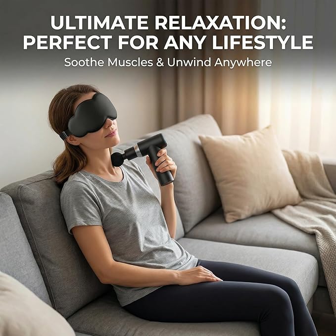 Hot and Cold Massage Gun - Detachable Extended Handle Massage Gun,Deep Tissue Massage Gun, Used for Relieving Pain in The Back/Muscles of The Neck/Body, with 6 Massage Heads, LCD Display