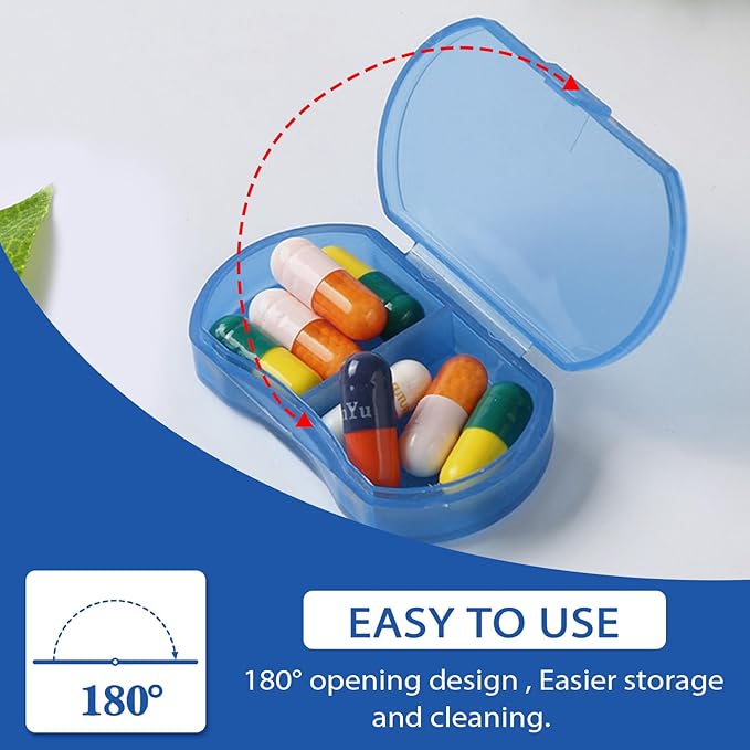 12PCS Pill Case Organizer Pocket Small Pill Holder, Daily AM & PM containers, Medicine Holder, Ideal for Medication, Vitamin, Supplement, Perfect for Travel, Ideal for Purse