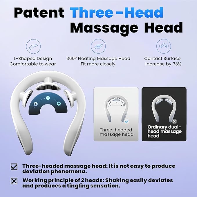 G20 Neck Massager with Heat - Deep Tissue Pain Relief, Promote Muscle Relaxation, 3 Heat Settings, 4 Modes &15 intensities, Ergonomic Design, with Remote Control, Gifts for Men Women