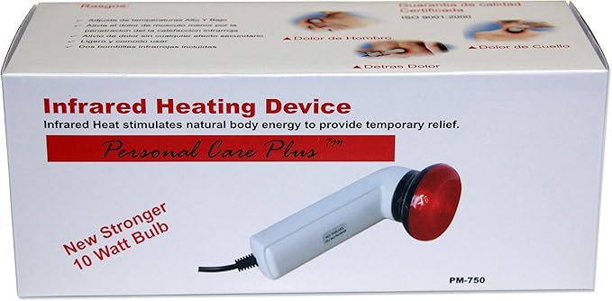 Infrared Heating Device and Now Stronger New 10W Bulb with Extra Replacement Bulb Included by Personal Care Plus
