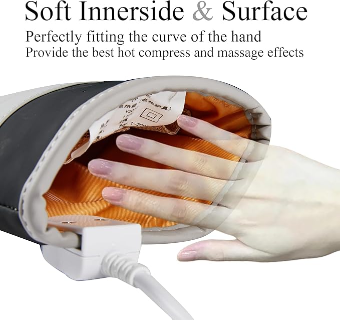 A Pair Electric Hand Massager Machine for Carpal Tunnel Pain Relief with 3 Modes Intensities 3 Heat Levels Fingers Massage,Birthday Gifts for Women Husband,Gifts for Women Men