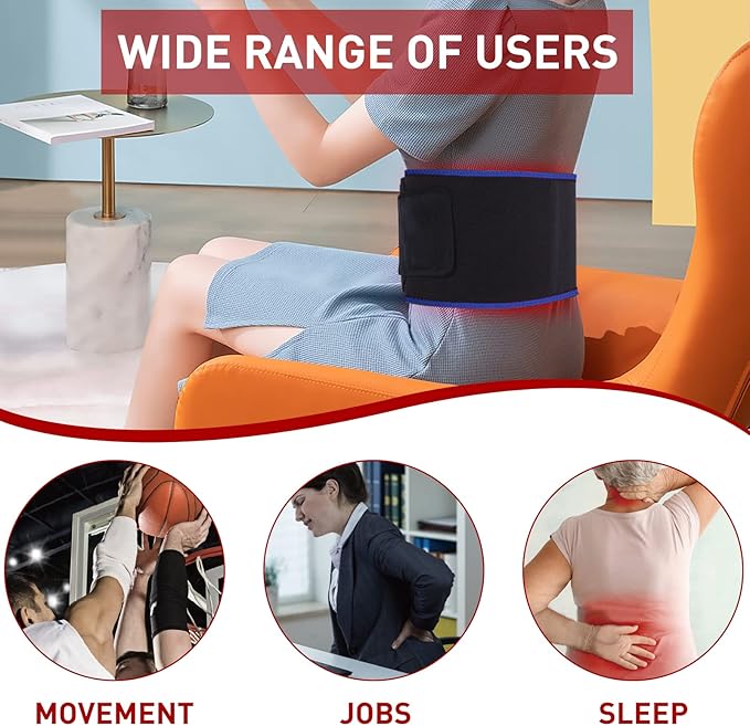 DGXINJUN Red Infrared Light Therapy Devices for Body Wrap Back Pain Relief Home Use Wearable Belt Joints Muscle Benefits