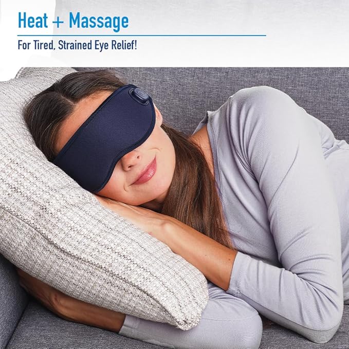 Miracle Eye Mask for Dry Eye Relief, Massaging Heated Eye Mask, Cordless & Rechargeable Warm Compress for Eyes, Gel Cold Pack Included, Soft & Comfortable, Helps Support Eye Strain