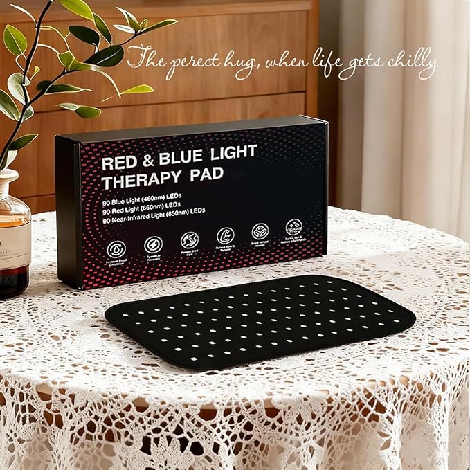Red Light Therapy for Body – 90 LEDs Triple Wavelength (660/850/460nm), 13"x7.3" Wearable Infrared Light Therapy Pad for Pain Relief, Muscle Recovery & Skin Care – 27 Customizable Options