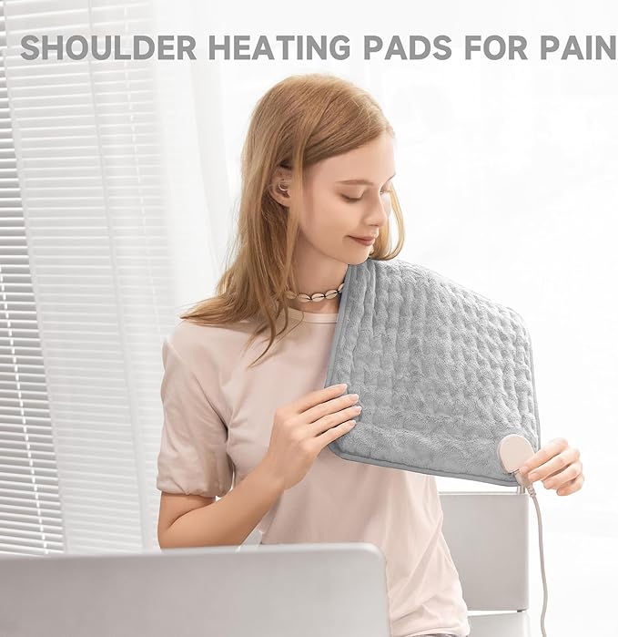 Heating Pad for Back Pain, Heating Pads for Cramps with 6 Heat Settings, Heat Pad for Arms and Knee, Menstrual Cramp Relief, Timer Auto Shut Off