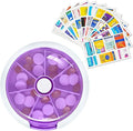 7 Grids Travel Pill Organizer Box 84-Pcs Medicine Name Labels Weekly 7-Day Pill Case Portable Medication Dispenser for Vitamins, Fish Oil & Supplements