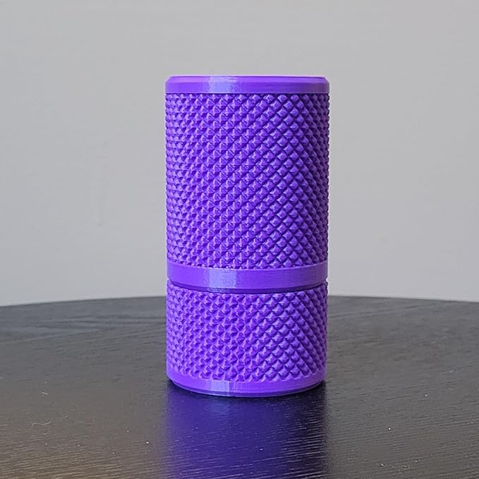 Eye Drop Vials Holder & Storage Case - Securely Store Seven (7) Single-Use Vials - Screw-On Lid, Knurled Pattern - Keep Vials Safe & Organized to Keep Track of Your Daily Usage (Purple)