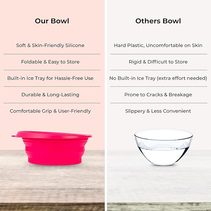 Silicone Ice Facial Bowl – Foldable Face Ice Bath for Pore Tightening, Puffiness Relief & Glowing Skin – Portable Skincare Tool for Women & Men – DIY Ice Recipes (Reusable, Food-Grade Silicone)