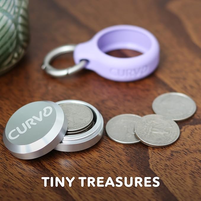CURVD Premium Carrying Case - Durable Travel Keychain Container, Small Waterproof Holder for Earplugs, Pills, Coins Compatible with Loop, Eargasm & Vibes, or Compact Mini Purse Pill Box (2 Pack)