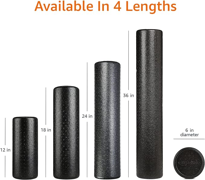 Amazon Basics High Density Foam Roller for Exercise and Recovery, 36 Inches, Blue Speckled