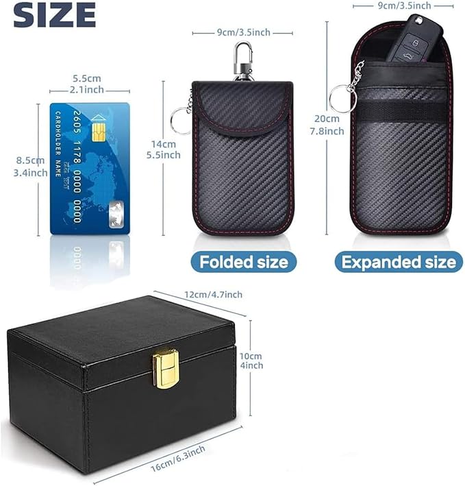 Ciana Faraday Key Fob Protector – RFID Faraday Box for Car Keys – Signal Blocking Pouch & Anti-Hacking Case Blocker