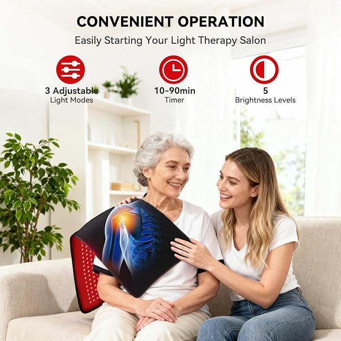 Red Light Therapy Mat for Full Body, 29"*12" Red Light Therapy Mat with 340 LEDs and Controller, 660nm&850nm Near Infrared Light Therapy, 3in1 LEDs Light Blanket for Back Waist Belly Knee Joint Muscle