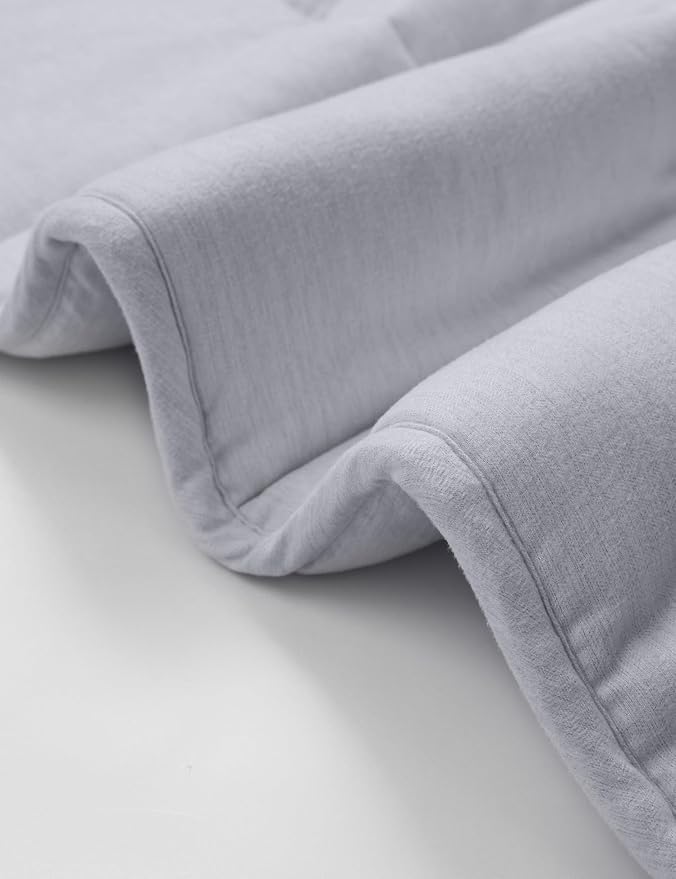 YnM Weighted Blanket Queen 40lbs, The Extra Heavy Oversized Weighted Comforter, Warm & Fluffy Throw (Neutral Grey, 40lbs, 90" Lx90 W)