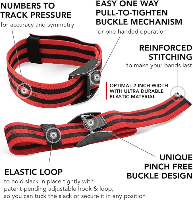 4Pcs Bands Blood Flow Restriction Bands for Arms Legs & Glutes for Occlusion Training Quick-Release Elastic Strap Ideal for Muscle Growth Without Heavy Weights