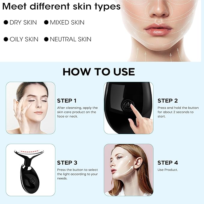 Facial Massager, Portable Face Neck Massager Wand for Skin Care