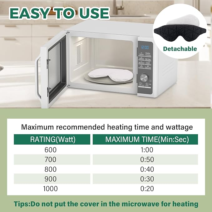 Microwave Activated Warm Eye Compress, Heated Mask for Dry Eyes, Stye Treatment, Relief Eye Fatigue, Moist Warm Eye Compress, Weighted Eye Mask for Sleeping