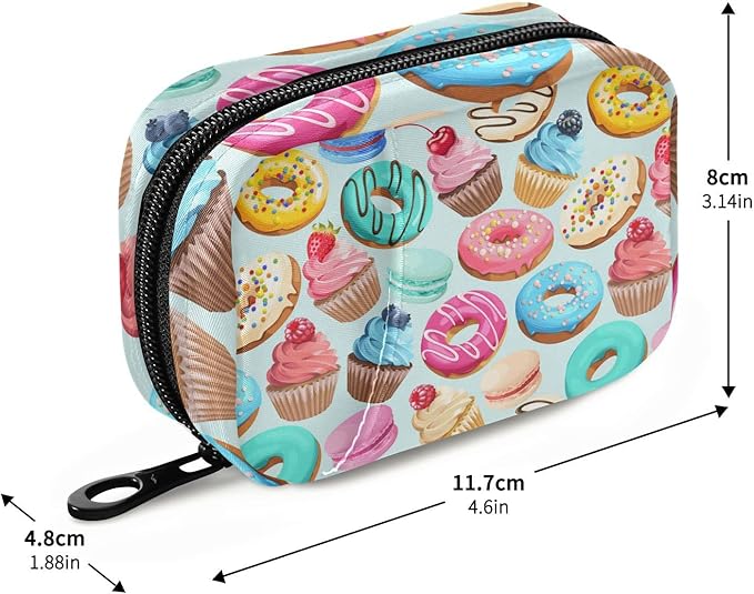 Pill Box Cake Print 7 Day Pill Case Travel Pill Organizer Bag with Zipper Portable Weekly Vitamin Medicine Supplement Holder Pouch Bag