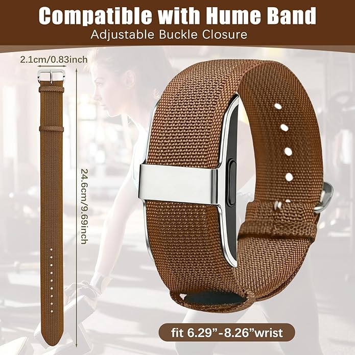 Nylon Loop Compatible with Hume Band, Nylon Replacement Strap, Soft Adjustable Breathable Sport Wristband for Fitness Tracker