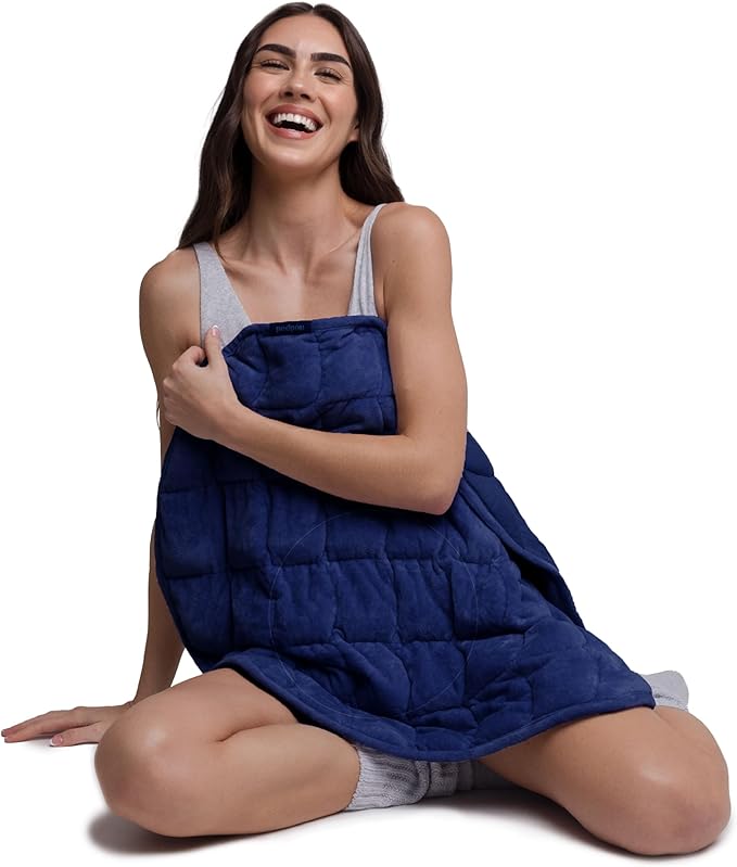 nodpod Body 6.5lb Patented Compact Weighted Blanket I Perfect for Relaxation, Sleeping & Travel l I Glass Bead Filled, Machine Washable (29" x 24") - Midnight