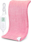 NOWWISH Heating Pad for Back Pain Relief & Period Cramps, 12x24 Inches Electric Heating Pad with 10 Heat Settings, Timer and Auto Shut-Off, Machine Washable, Mothers Day Gifts for Mom Women, Pink