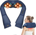 Joyset Shiatsu Neck and Back Massager with Heat,Electric Shoulder Massager for Pain Relief Deep Tissue,3D Kneading Massage with Cloth Cover Easy to Clean (Blue)