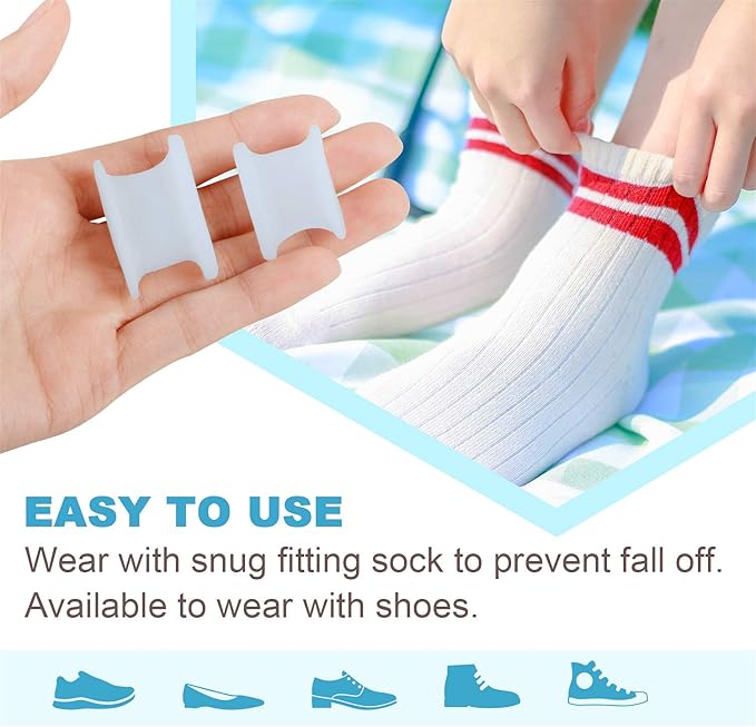 Povihome 10 Pack Gel Bunion & Toe Spacers Separators (0.3'' Thick) and Straightener Orthotics for Bunion Overlapping Toes, Bunion Toe Pain Relief - S Size