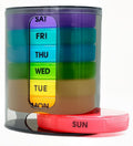 Weekly Pill Organizer (Twice-A-Day), Portable 7 Day Pill Box Case with Stackable AM/PM Compartments for Pills, Vitamin, Fish Oil, Supplements,Rainbow (Rainbow)