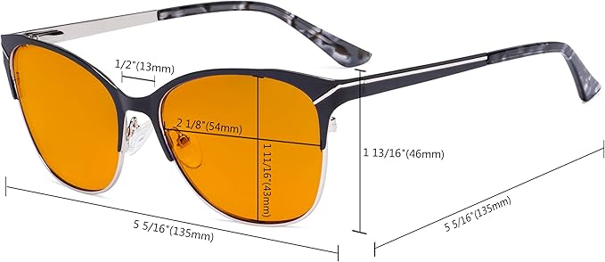 Eyekepper Blue Light Glasses - Semi Rimless Digital Eyeglasses for Women Blocking Computer Screen UV Rays
