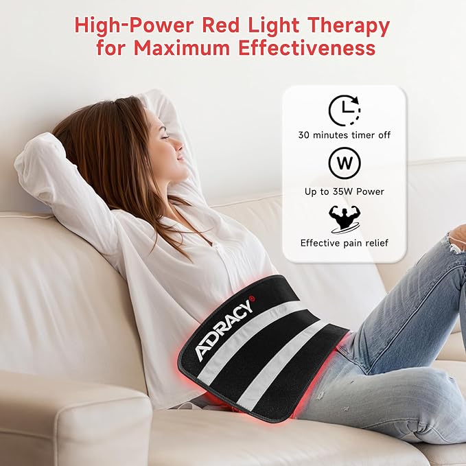 2026 Upgraded Red Light Therapy Pad for Body,Red Light Therapy Belt with Timer, 24" x 12" Near Light Mat 660nm&850nm Infrared Light Therapy Wrap for Shoulder Muscle Back Pain(Black)