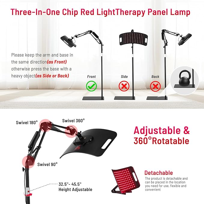 Red Light Therapy for Body face-660nm 850nm Infrared Light Therapy Panel 3 in 1 Led Bead red lamp Therapy Home Use,Gift idea for Mom Women Wife Sister Girlfriend