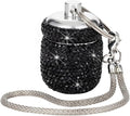 Bling Pill Organizer Travel Small Pill Case Keychain Waterproof Pill Box for Purse Portable Medicine Bottle Holder with Key Chain for Vitamin Supplement(Black)