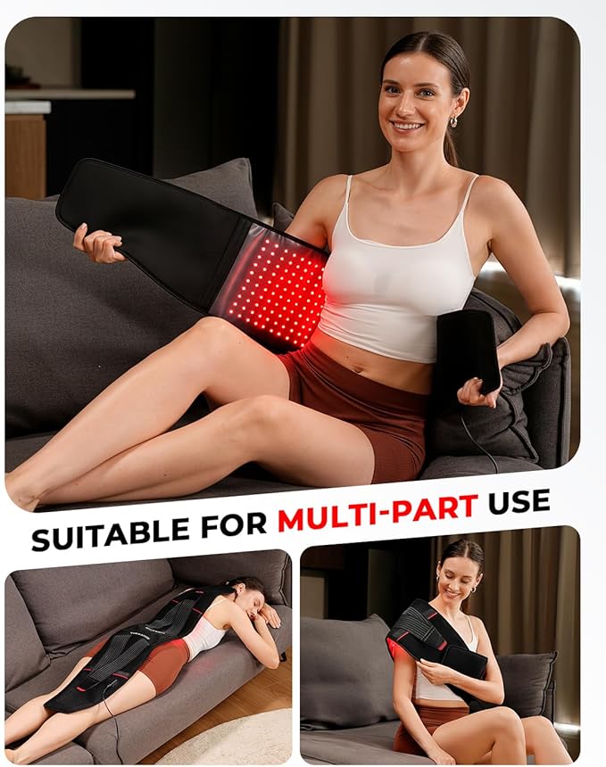 LTW Red Light Therapy Belt, 210 LEDs Infrared Red Light Therapy for Body, 660nm & 850nm Near Infrared Wrap with Vibration for Back Pain Relief, Waist, Belly, Shoulder