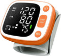 Oklar Blood Pressure Monitors for Home Use Rechargeable Wrist Digital BP Machine Cuff with LED Backlit Display, Voice Broadcast, 240 Memory Storage for 2 Users with Carrying Case, Orange