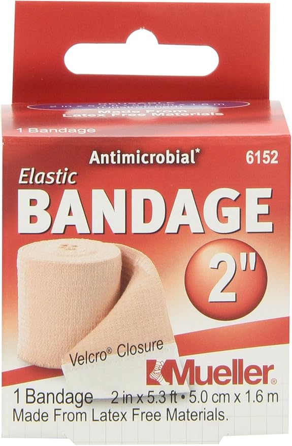 MUELLER Sports Medicine Elastic Bandage, All-Purpose Support Wrap, Self Adhesive Bandage Wrap, Athletic Compression Sleeve for Injuries and Pain Relief, Beige