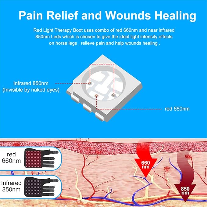 LED Red Light Therapy Device for Horse, Horse Near Infrared Therapy Wrap Portable Deep Light Therapy Red Light, Gen Daily Use