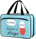 Naanle Pill Organizer Bag Travel Pill Bottle Medicine Organizer Home Storage Medication Bag for Vitamin Supplements, Cute Cartoon Pill Empty First Aid Bag for Car Camping, 1.0 Count