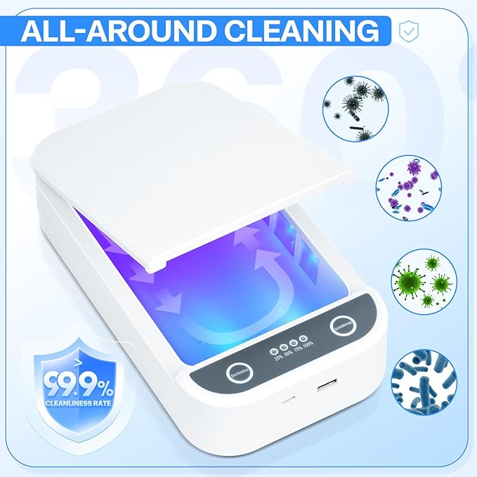 Nail Tool Sterilizer with Blue Light,Portable USB Sterilizer For Nail Tools Nail Cleaning Box Beauty Tool Cleaner Machine for for Nail Salon, Tweezers, Jewelry, Phone, Manicure Tools Cleaning