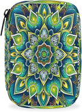 Boho Mandala Pattern Pill Case Everyday Travel, 7 Day Weekly Medicine Pill Box Compact Portable Pills Bottle Organizer with Zipper for Daily Vitamin Medicine Holder Bottle Organizers Bag