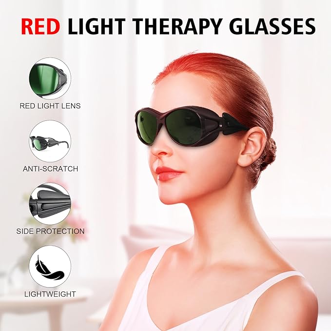 Professional Red Light Therapy Glasses,Eye Protection for Red Light Therapy and Tanning