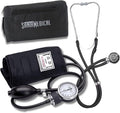 Santamedical Adult Deluxe Aneroid Sphygmomanometer with Stethoscope - Blood Pressure Cuff Durable and Carrying Case - Manual Blood Pressure Cuff Black