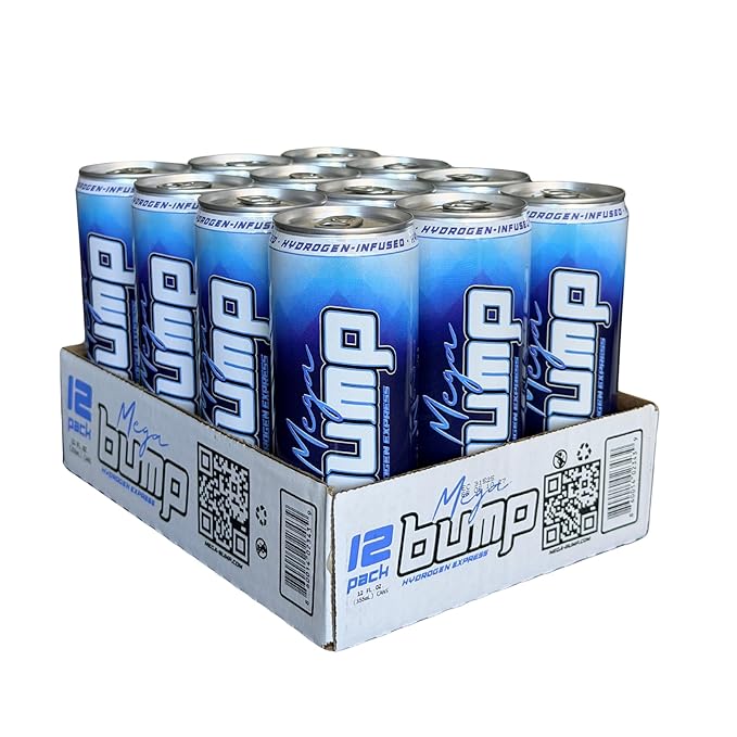 Mega Bump Pure Snow Hydrogen Water - 12-Pack 12oz Cans, 2-3 PPM Molecular Hydrogen Infused Mountain Spring Water, Ouichita Wilderness Valley, Award-Winning Recovery Hydration